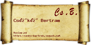 Csákó Bertram névjegykártya